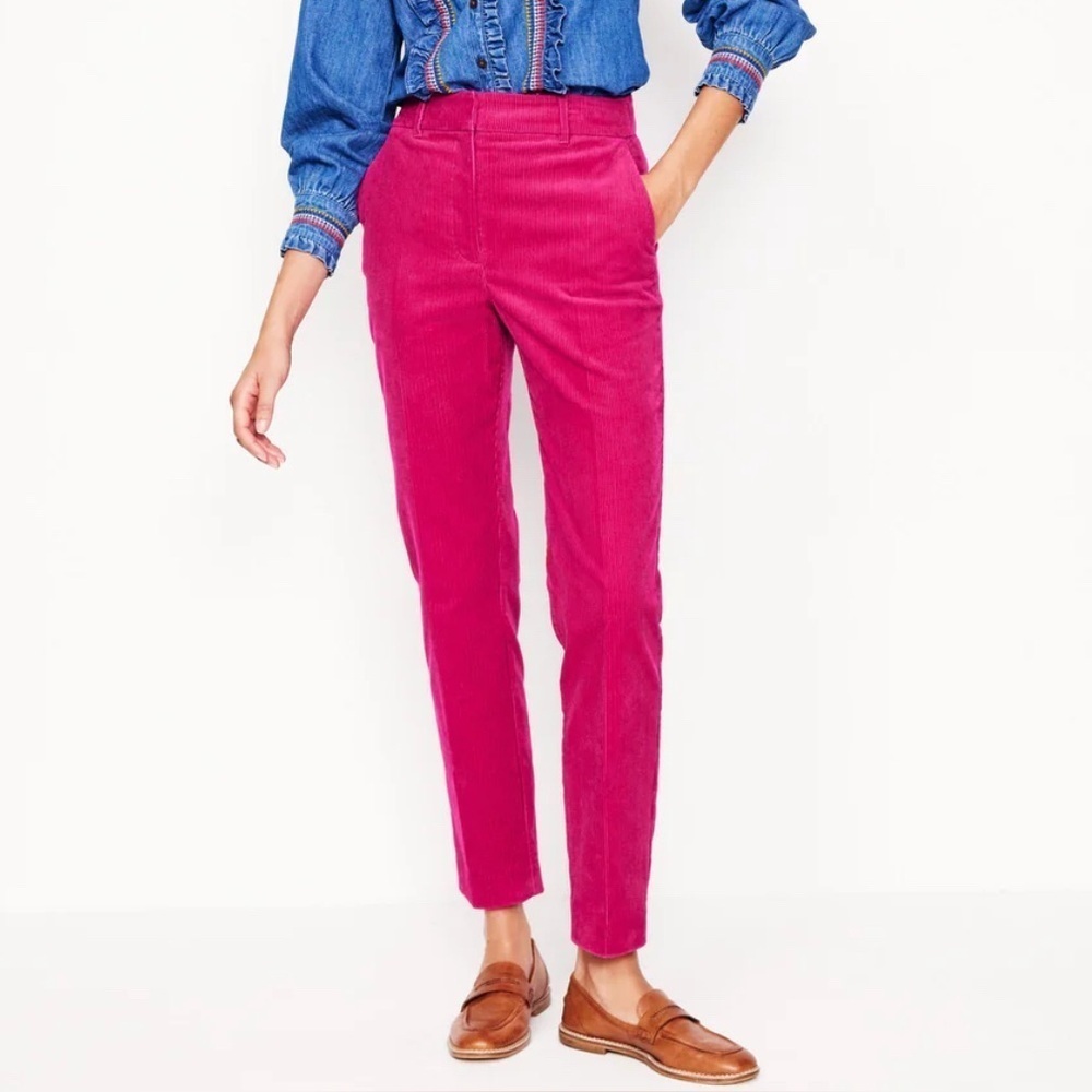 Boden Kew Corduroy Straight Leg Pants In Cherry Jam Pink Women’s Size 20-22 Reg - Picture 3 of 9